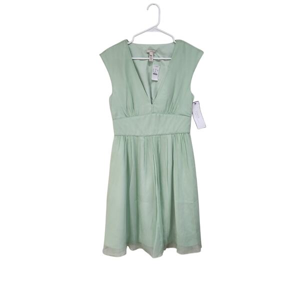 J.Crew Pleated Sleeveless Fit & Flare Dress With Pockets Lime Green Size 4 - Picture 1 of 9